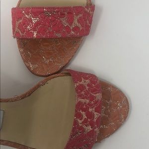 Flamingo pink rose gold jacquard Jimmy Choo sandal